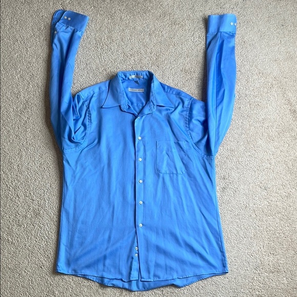 Geoffrey Beene Blue Casual Button Down Shirt - Picture 3 of 6